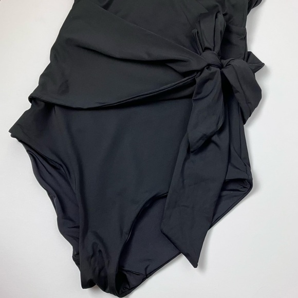 Onia Elena Tie Front One Piece Swimsuit in Black - Picture 7 of 12